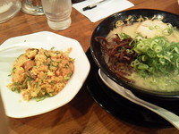 「重厚豚骨「三番釜」スープ+半チャーハン」@博多豚骨たかくら 武蔵小杉店の写真