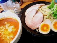 「【9/21～9/23限定】特製渡り蟹トマトつけめん￥1100」@中華そば田家 ふくふくの写真