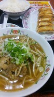 「塩豚ラーメンセット（餃子１人前＋ライス中）」@餃子の王将 南浦和店の写真