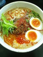 「担々麺（味玉トッピング・追い飯付き）」@らーめん まぜそば てっぺん 春日井店の写真