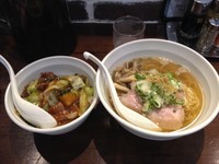 「秋味700円+スタミナ半丼」@スタミナラーメン 馬しゃ屋の写真