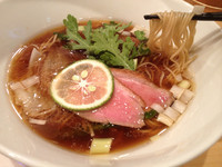 「鴨そば（細麺）」@紫 くろ㐂の写真