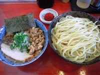 「辛つけ麺（大）＋チャーシュー増し」@二代目狼煙 本店 葉隠製麺の写真