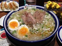 「仙台牛タンねぎ塩ラーメン潮味玉+牛タンドライカレー牛タン餃子」@仙台牛タンねぎ塩ラーメン 㐂蔵の写真