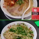 ラーメン中間並盛ニンニク多目(無料券使用)＋キムチ150円