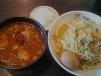 「辛つけ蕎麦(中)￥750＋タマネギ￥50＋味玉(クーポン)」@中華蕎麦 瑞山（ZUIZAN）の写真