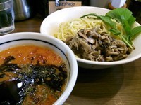 「【メルマガ限定】キノコたっぷりの辛辛トマトチーズつけ麺バジル」@INOSHOWの写真