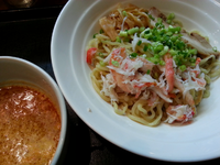 「【本日の限定】かにつけめん￥1010＋ごはん￥100」@麺処 福吉 本店の写真