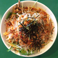 「にんにく背脂濃厚油そば（大盛サービス）」@佐藤製麺所の写真