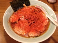 「カラフト中華麺（辛背油）　こってりで　辛さ3倍　780＋40」@麺通の写真