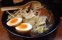「野菜たっぷり塩らーめん＋味付玉子(750円＋クーポン)」@ら～めん 熊八の写真