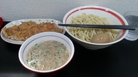 「揚チキンつけめん」@自家製麺SHINの写真