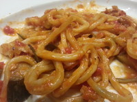 「【気まぐれアキラ式パスタ】秋ナスのトマトクリーム￥780」@ラーメンアキラの写真