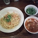海老出汁醤油つけ麺（並盛り）＋パクチー