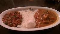 「二色カレー  キーマ&野菜」@遊食カレー&インド料理 カルマの写真