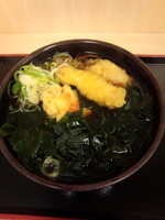 「鶏天そば450円＋わかめ（クーポン利用）」@ゆで太郎 本郷店の写真