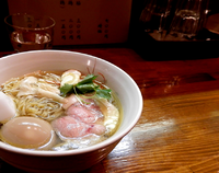 「季節のらーめん　塩　秋Ver.+味玉（1,000円）」@らーめん かねかつの写真