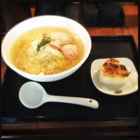 「あら炊き塩らぁめん へしこ焼きおにぎり付き」@麺屋 海神 吉祥寺店の写真