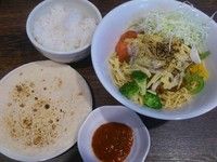 「【11月限定】焼カレーまぜ麺￥800＋半ライス（サービス）」@伝家 志木店の写真