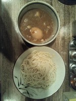 「濃厚鶏つけ麺(並)(あつもり)＋味玉」@新橋 纏の写真