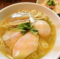 「塩らぁめん味玉＋明太子とネギのぶっかけ丼マヨネーズかけ」@らぁめん サンドの写真