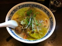 「【限定】日替わりキノコと秋野菜の貝出汁塩とんこつラーメン」@麺処 夏海の写真
