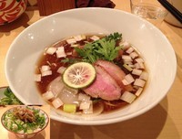 「鴨そば(細麺) + 鴨ねぎ飯」@紫 くろ㐂の写真