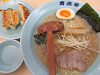 「ラーメン+餃子（3ヶ）　「550円+100円」」@ラーメン青木亭 野田店の写真