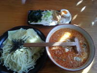 「辛みそ平ひもかわチャーシューつけ麺(並200g)1,030円」@チャッチャ系らーめん もん吉 伊勢崎支店の写真