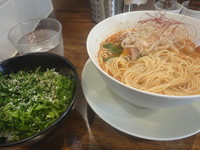 「酸辣湯麺+九条ネギ飯」@創作麺工房 鳴龍の写真