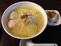 「あら炊き塩らあめん へしこ焼きおにぎり付 950円」@麺屋 海神の写真