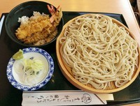 「もりそば＋ミニ天丼セット\1200」@手打そば 十和田 メトロ店の写真