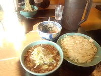 「野菜入り（並）\700＋メンタイ丼ミニ\300」@つけそば屋 麺楽の写真