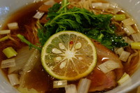 「鴨そば（細麺、大盛）」@紫 くろ㐂の写真