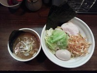 「四種の魚つけ麺(中盛)(あつもり)＋具だくさん」@『   』（無銘）の写真