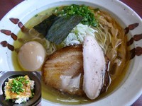 「塩そば（650円）+カラチー丼（200円）」@麺屋 むじゃきの写真