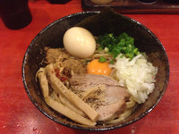 「まぜそば750円、味玉100円、魚粉増し無料」@二代目狼煙 本店 葉隠製麺の写真