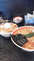 「ラーメン（ラーメン＋焼肉丼Ｂセット）」@中華そば 浜田屋 平須店の写真