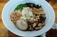 「海老まぜそば750円＋辛肉味噌ハーフ50円＋味玉」@麺屋 むじゃきの写真