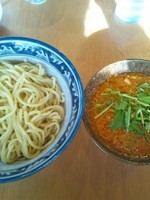 「海老辛つけめん（1.5玉・味玉トッピング）」@中華そば 中村屋の写真