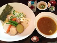 「カレーつけ麺＆カレー茶漬け 並盛 + モツァレラチーズ」@麺屋 波 WAVEの写真