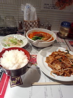 「定食(豚キムチ＆担々麺)」@陳麻家 高崎駅西口店の写真