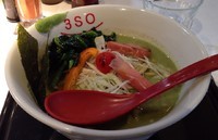 「3SOポタージュ麺～ホウレン草ポタージュ仕立て～（L）期間限定（」@RA-MEN 3SOの写真