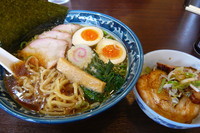 「中華そば６５０円＋味玉１００円＋ミニチャーシュー丼１８０円」@白河中華そば 弘流の写真