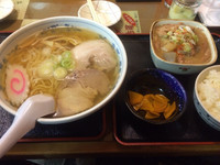 「醤油ラーメン Aセット」@佐野青竹手打ラーメン 王将の写真