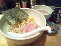 「塩つけめん　辛味玉　800円」@○心厨房の写真