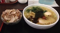 「中華そば(塩･太麺)＋肉めし(750円＋250円)」@喜奴屋の写真