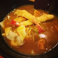 「海老天カレーきしめん(¥1,080)+深夜料金(¥100)」@めんつるびの写真