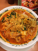 「チゲ味噌ラーメン、餃子」@日高屋 神楽坂外堀通店の写真