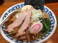 「ねぎチャーシュー麺（ｶﾀﾒ）＋味付たまご」@手打ち中華そば 竹の助の写真